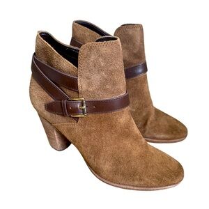 Cole Haan Hayes Strap Bootie | Brown Suede | Sz 7.5